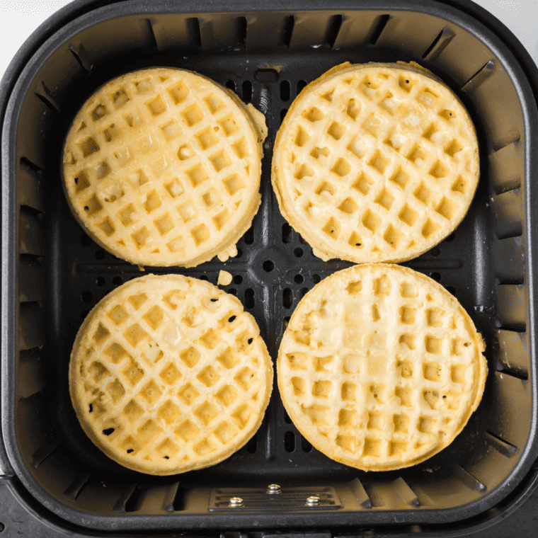 Place waffles into the air fryer basket.
