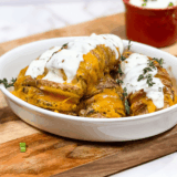 Easy Air Fryer Cheesy Hasselback Potatoes