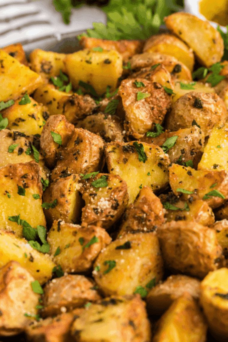 Crispy, golden First Watch-style breakfast potatoes served in a skillet