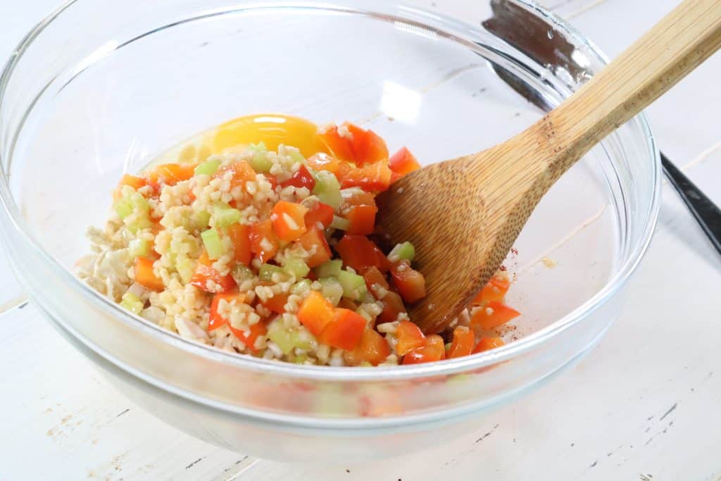 mix ingredients for the filling in a large bowl.