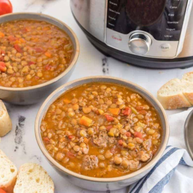 Instant Pot Sausage and Lentil Soup