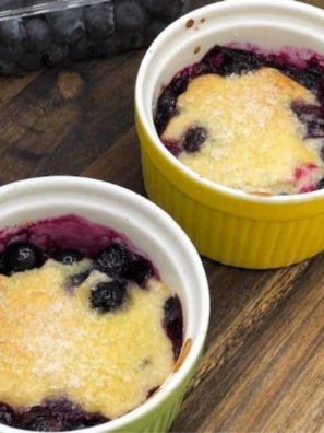 Air Fryer Blueberry Cobbler For Two