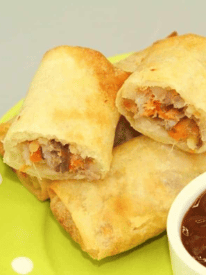 air fryer salmon spring rolls