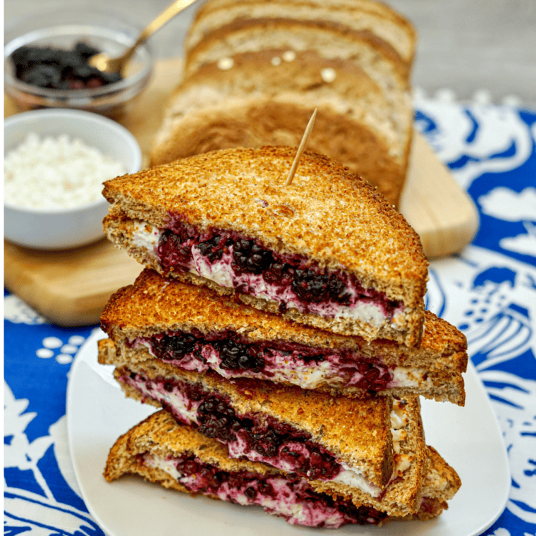 Air Fryer Blackberry & Goat Cheese Sandwiches
