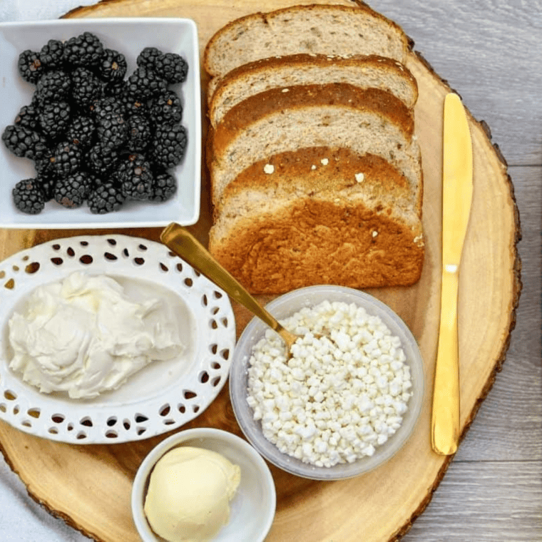 Air Fryer Blackberry & Goat Cheese Sandwiches