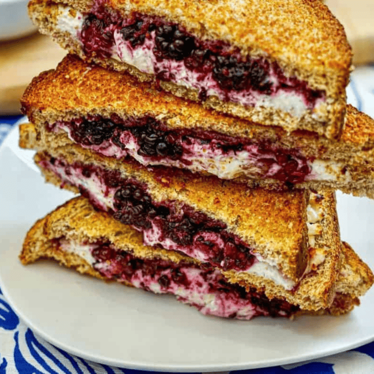 Air Fryer Blackberry & Goat Cheese Sandwich