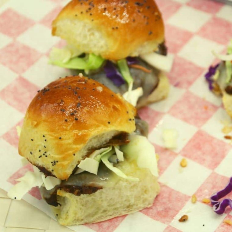 Air Fryer Cheesy BBQ Pork Sliders