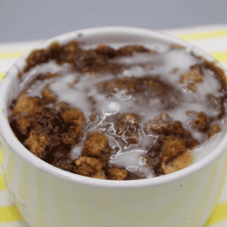 Air Fryer Cinnamon Nut Swirl Mug Cake