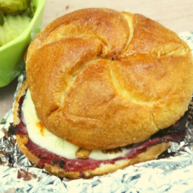 Air Fryer Fried Pastrami Sandwich