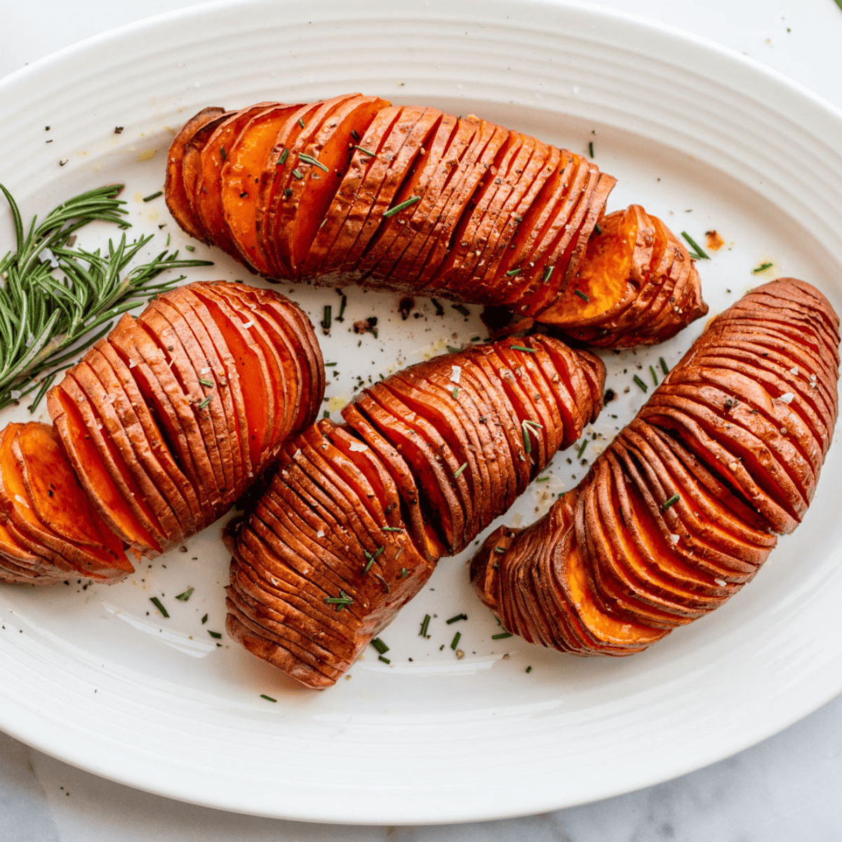 Air Fryer Hasselback Sweet Potatoes