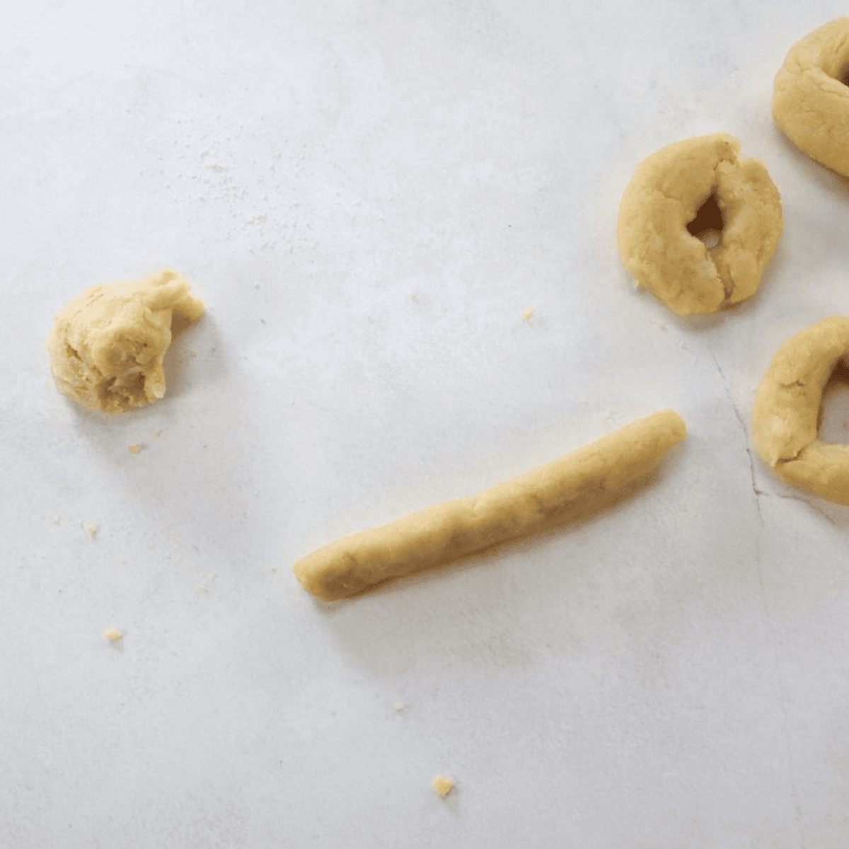 Sticky fathead dough resting in a bowl ready to be divided into six portions for air fryer keto bagels.