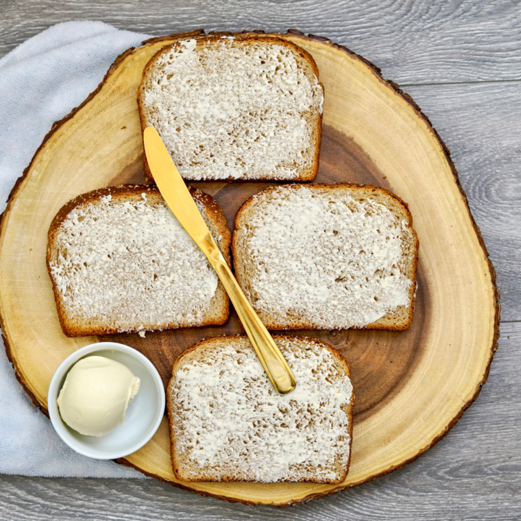 Spread the butter alternative onto the bread slices.