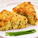 Air Fryer Zucchini Bacon Cheddar Scones are savory, fluffy, and ready fast! Crispy bacon, sharp cheddar, and fresh zucchini in every flaky, golden bite.