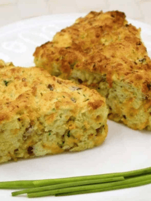 Air Fryer Zucchini Bacon Cheddar Scones