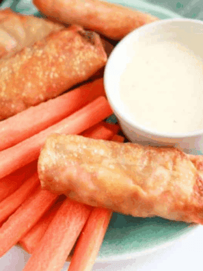 Easy Air Fryer Buffalo Chicken Egg Rolls