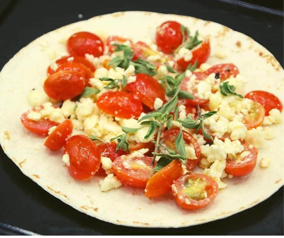 Air Fryer Roasted Feta & Tomato Tortilla