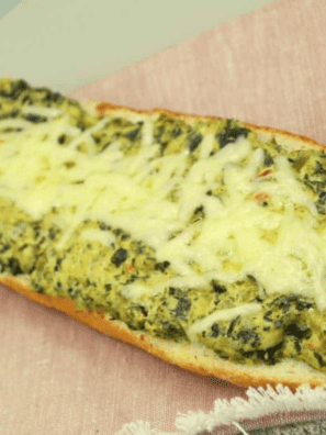 air fryer creamy spinach and cheese bread