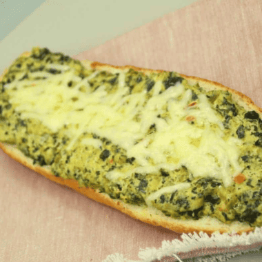 air fryer creamy spinach and cheese bread