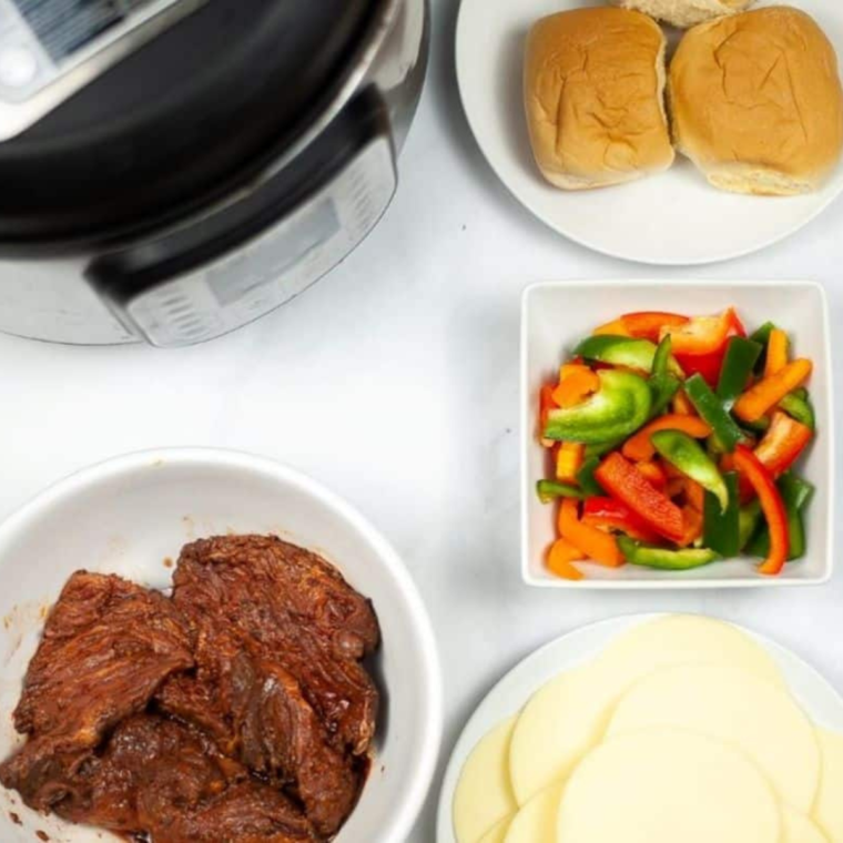 instant pot philly cheesesteak sliders