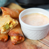 Air Fryer Cheesy Ham & Pickle Egg Rolls