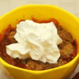 Air Fryer Mug Strawberry Cobbler