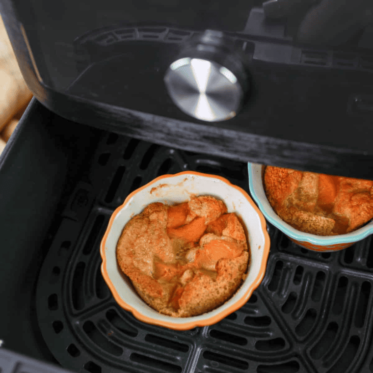 Air Fryer Peach Cobbler Mug Cake