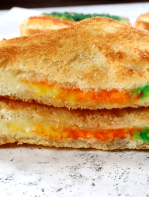 Air Fryer Rainbow Grilled Cheese