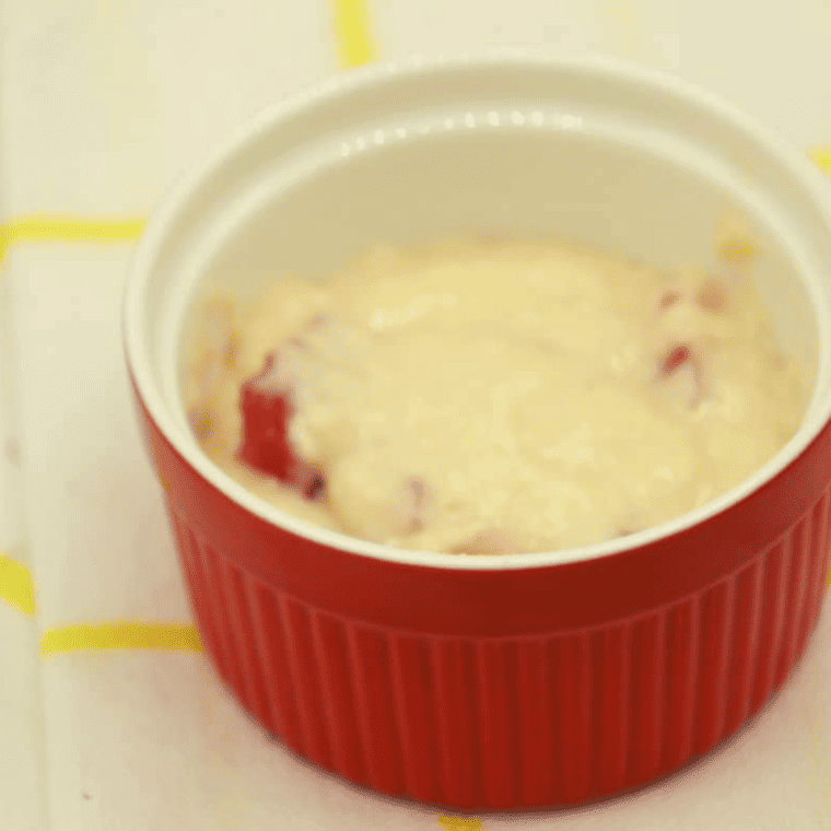 Air Fryer Strawberry & Cream Mug Cake