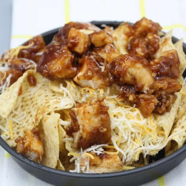 Air Fryer Loaded BBQ Chicken Nachos