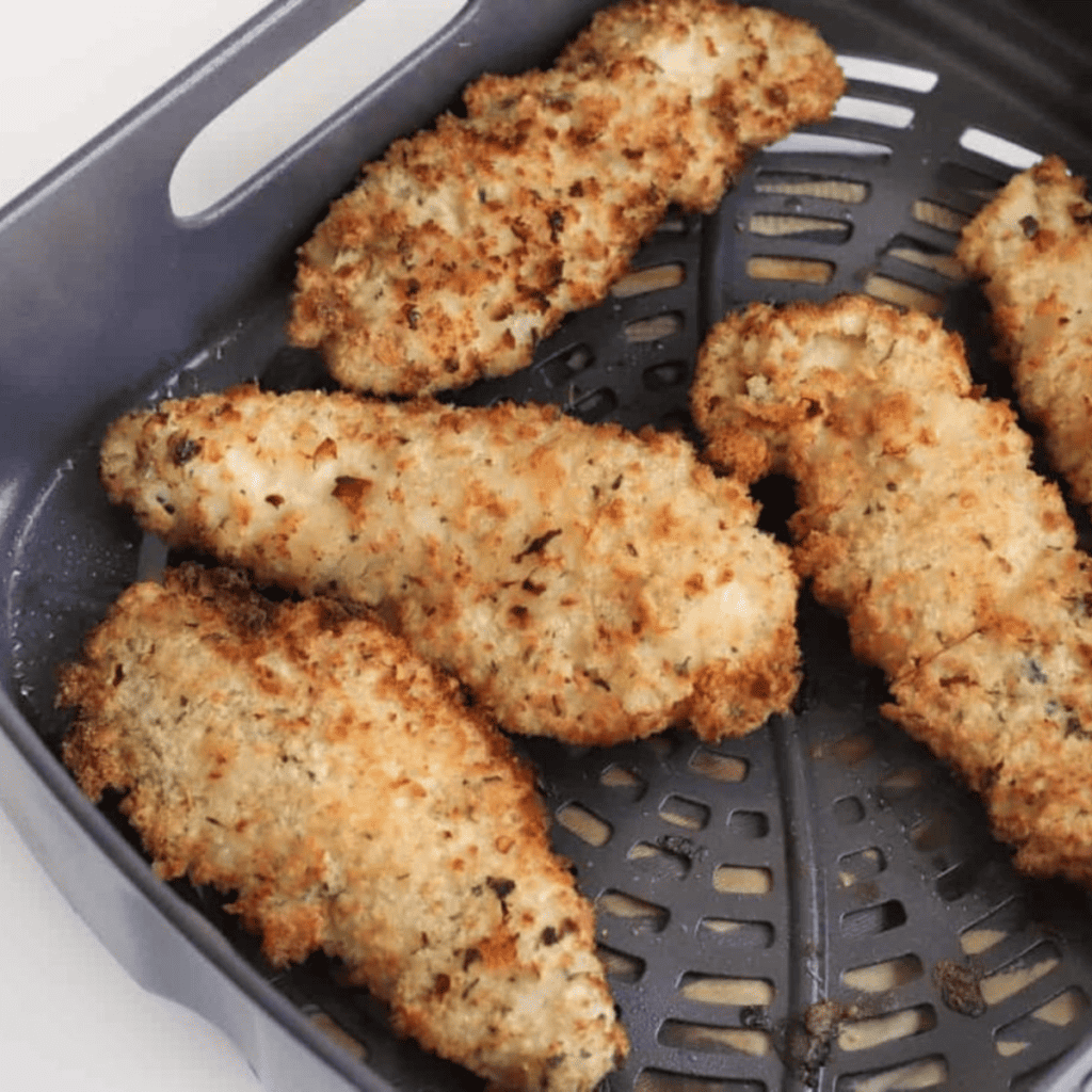 "Crispy Air Fryer Italian Chicken Tenders served with dipping sauce"