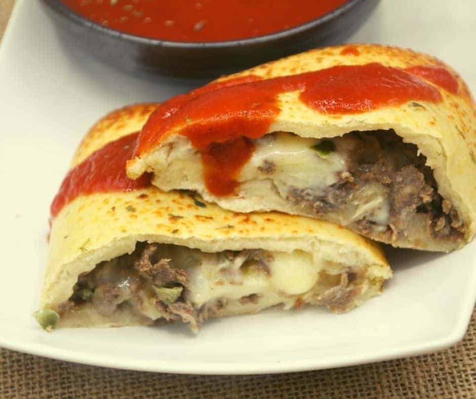Air Fryer Philly Cheesesteak Calzones
