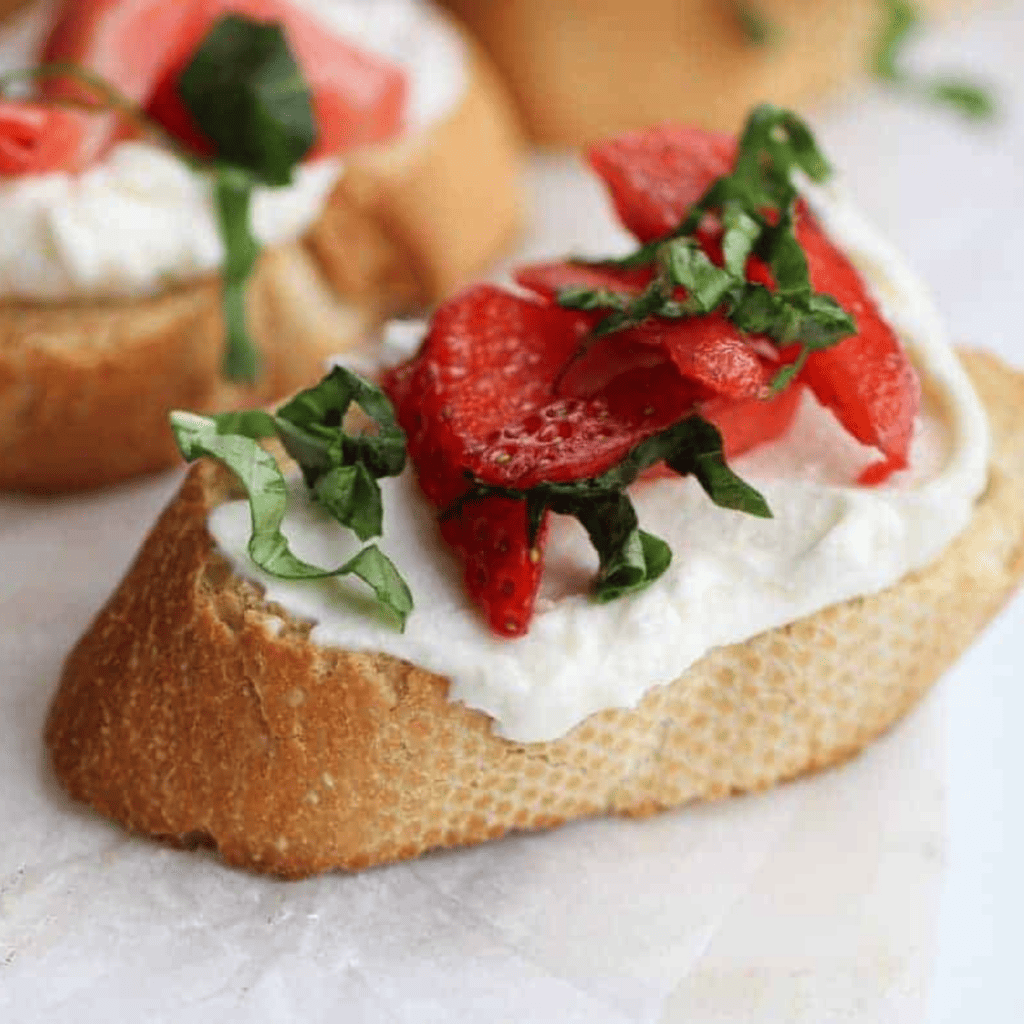 Air Fryer Strawberry Mascarpone Bruschetta