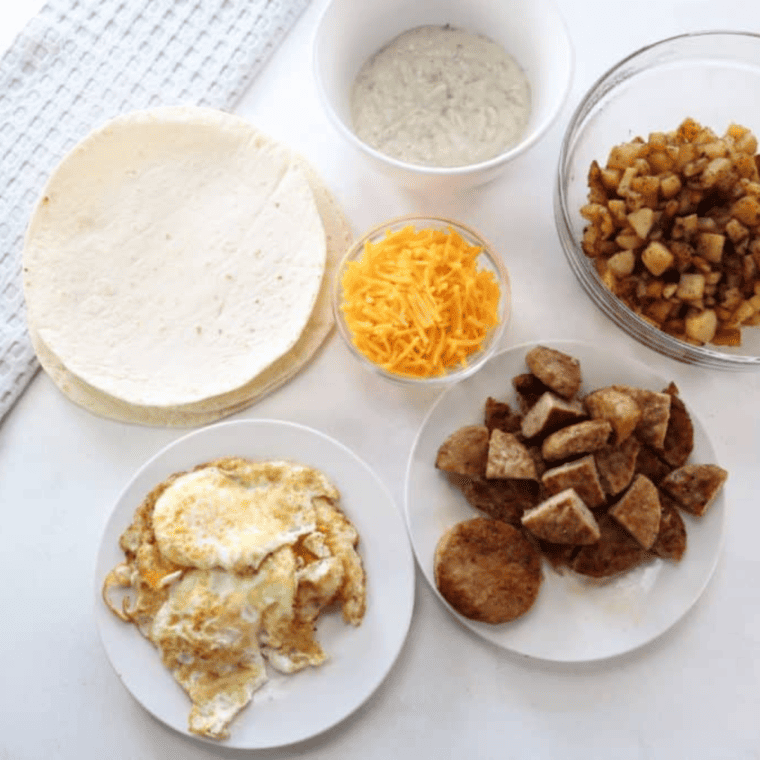Ingredients Needed For Homemade Barnyard Buster Recipe on kitchen table.
