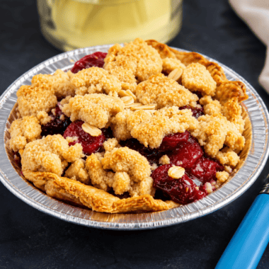 Air Fryer Cherry Crumb Pie