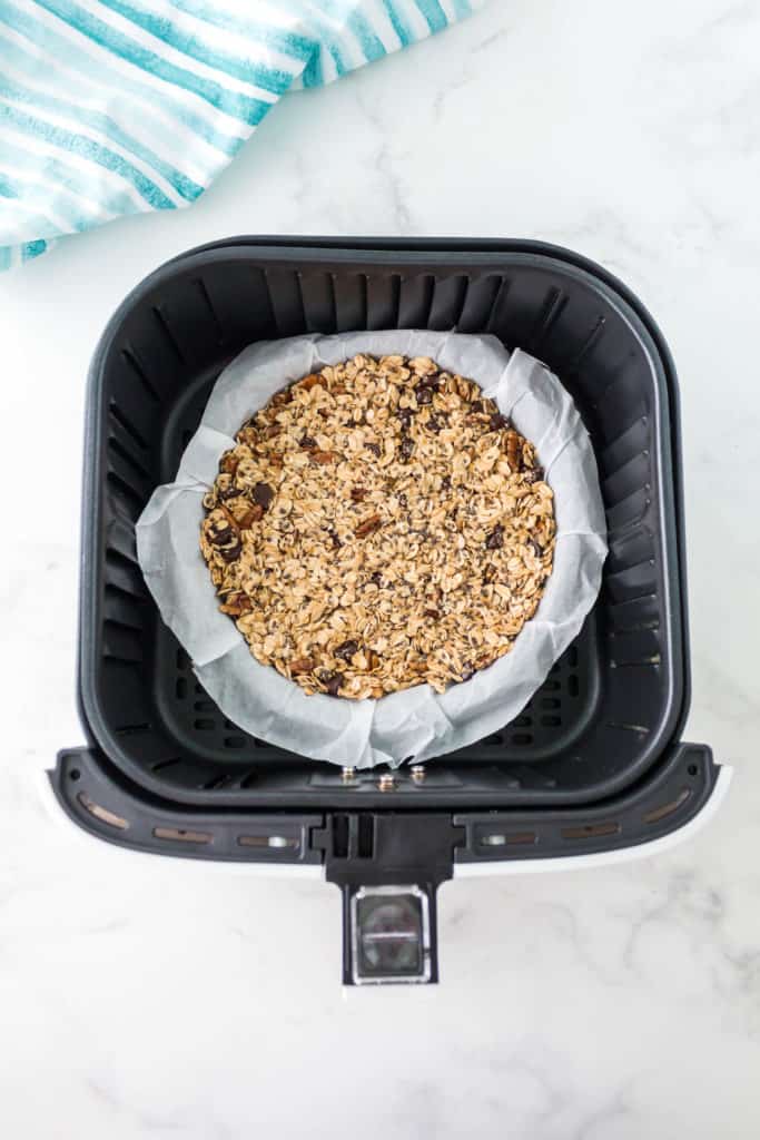 Chocolate Chip Granola Pan Into Air Fryer basket