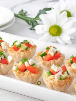 Air Fryer Hummus Phyllo Cups