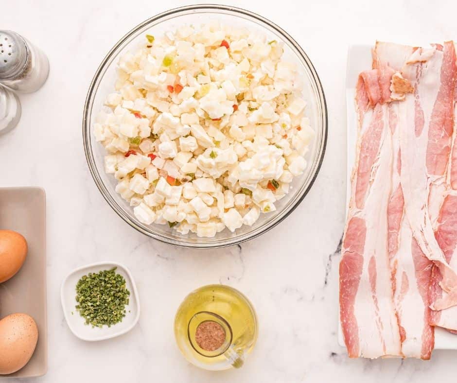 Ingredients For An Air Fryer Sheet Pan Breakfast Bake