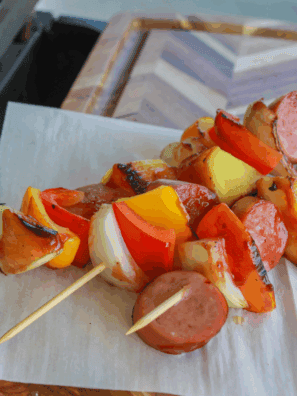 Blackstone Griddle Hawaiian Kielbasa Kabobs