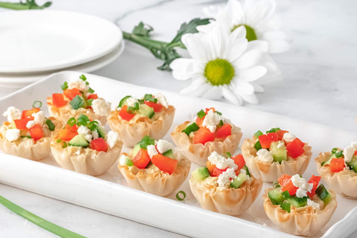 Air Fryer Hummus Phyllo Cups
