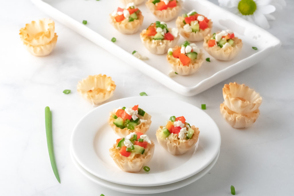 Air Fryer Hummus Phyllo Cups