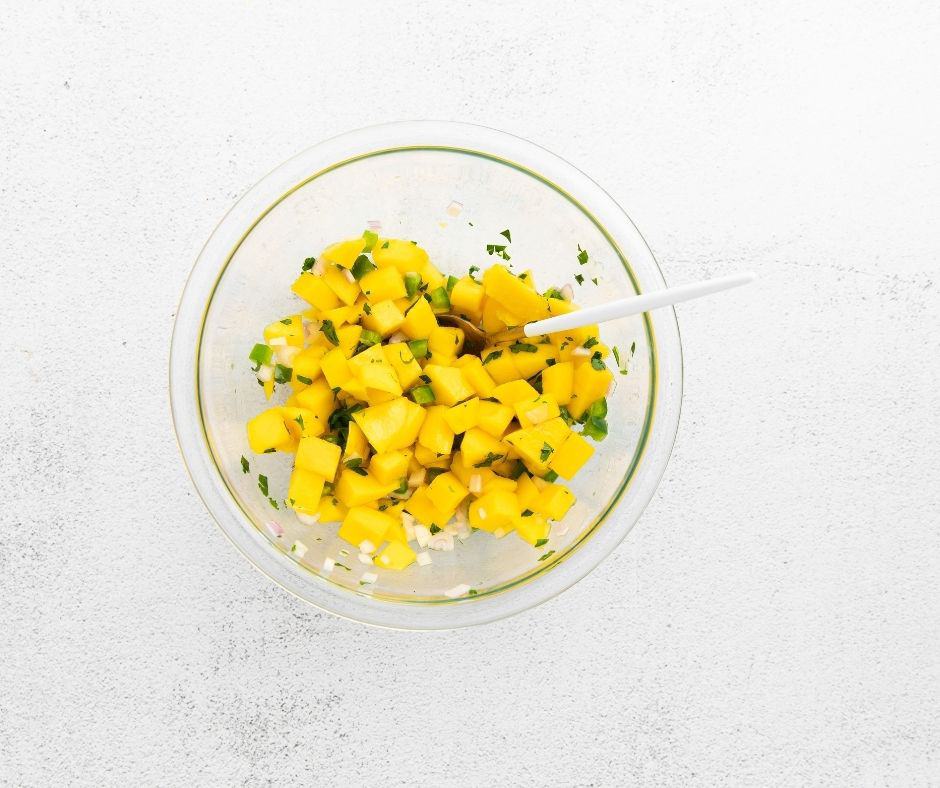 In a large mixing bowl, combine all of the ingredients and stir together gently.