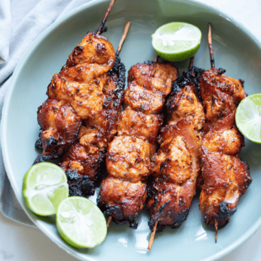 Air Fryer Barbecue Bacon Wrapped Chicken Bites