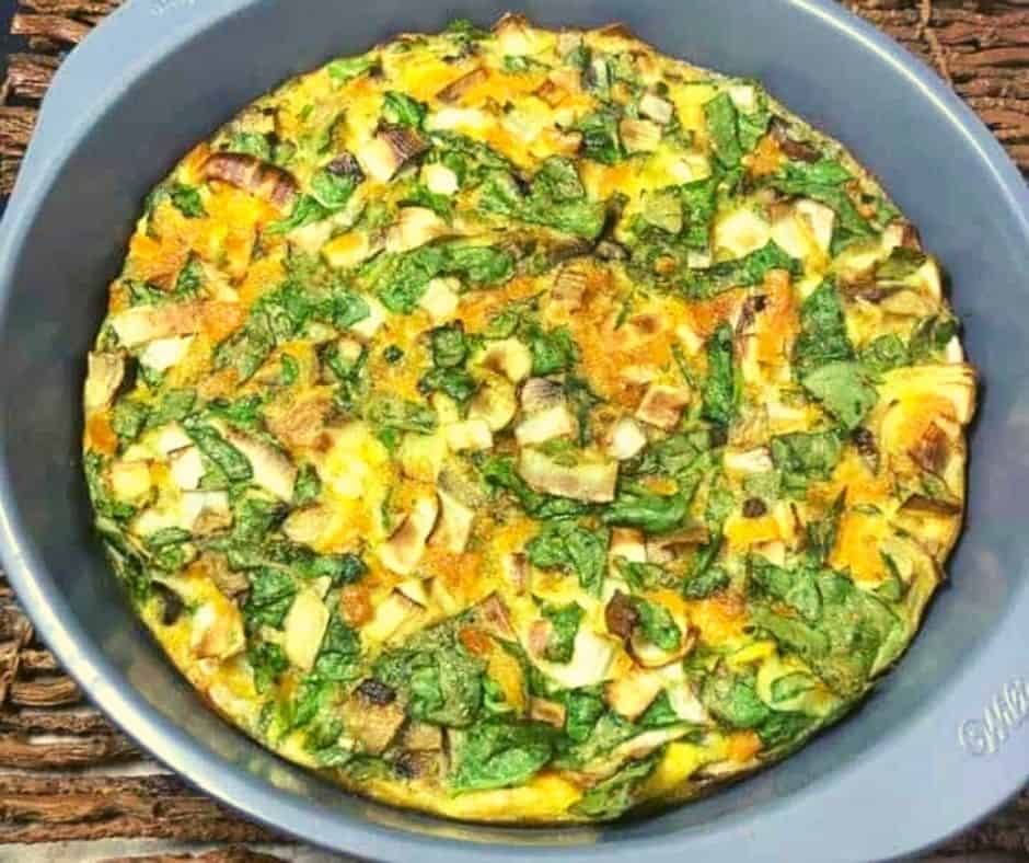 Air Fryer Loaded Veggie Cheese Frittata