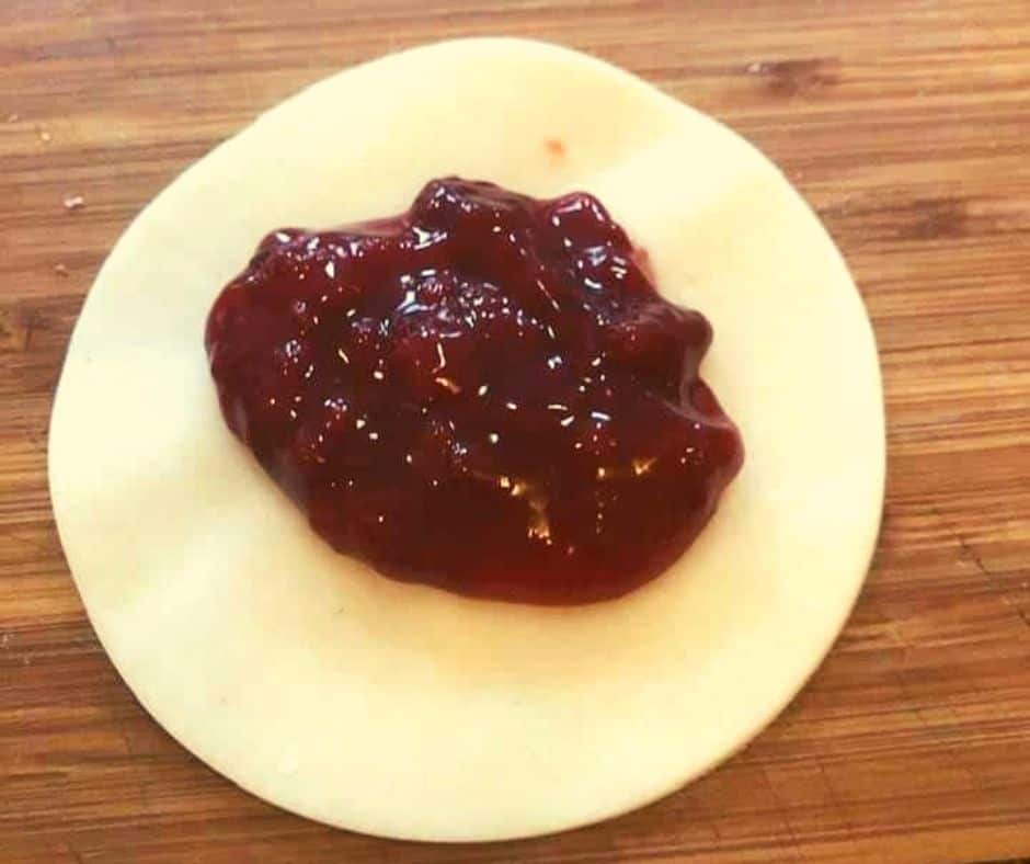 Air Fryer Raspberry Hand Pies Berry in Center