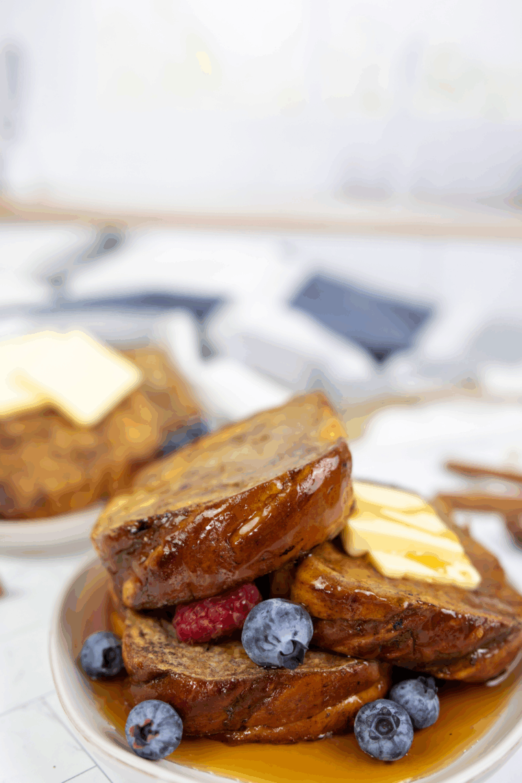 Plate of Copycat Cracker Barrel French Toast Recipe. 