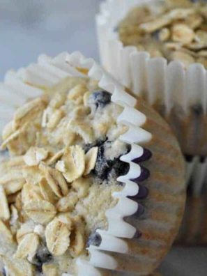 Air Fryer Banana Blueberry Oat Muffins