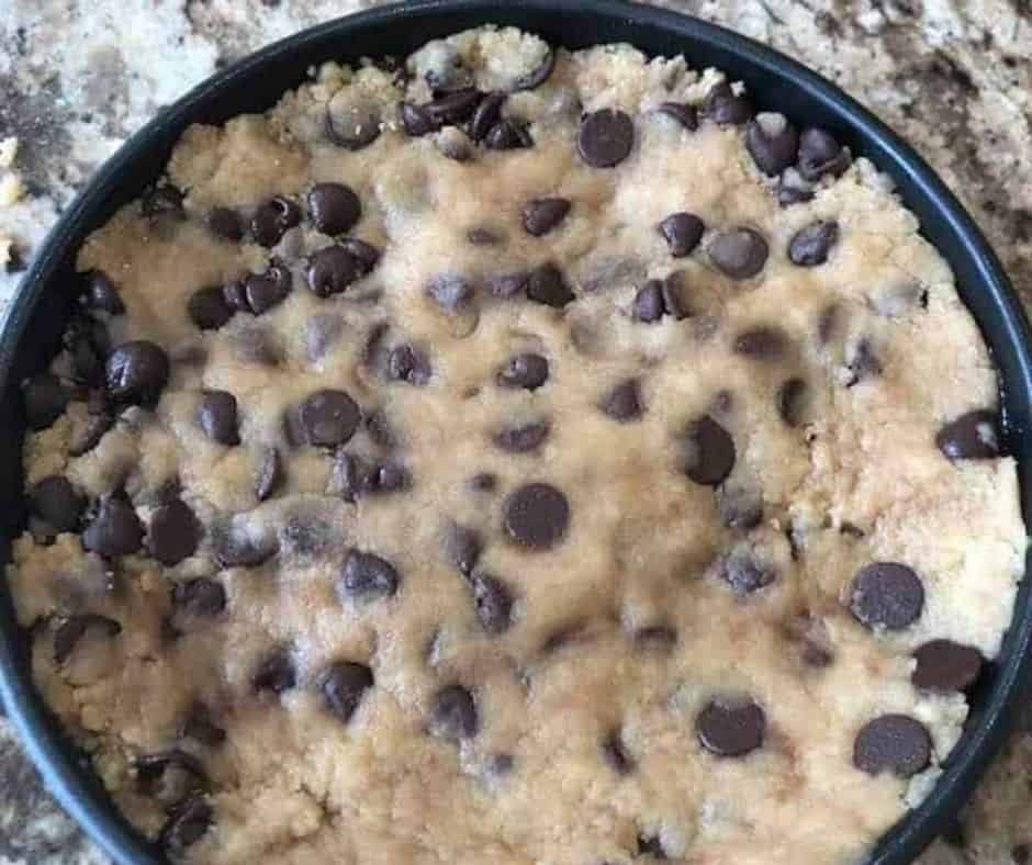 Air Fryer Chocolate Chip Cookie Pizza