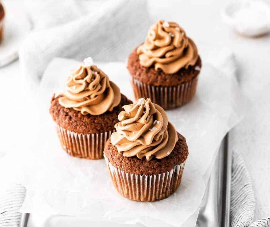 Air Fryer Double Chocolate Sea Salt Cupcakes