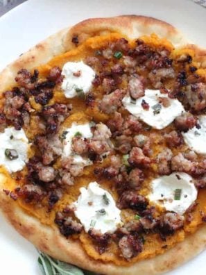 Air Fryer Sausage, Ricotta, and Pumpkin Flatbread