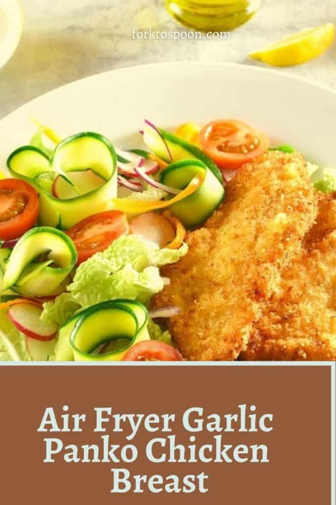 Air Fryer Garlic Panko Chicken Breast